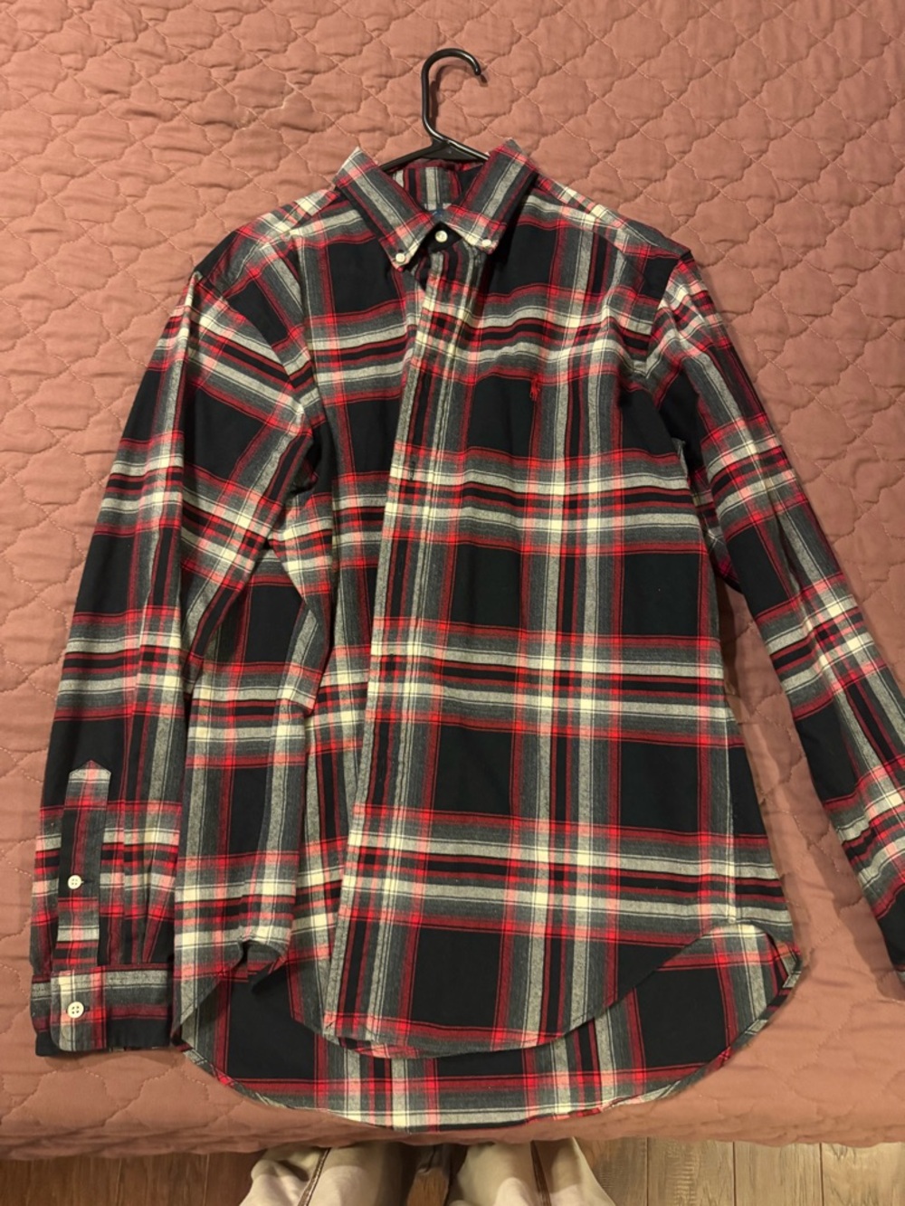 Ralph Lauren Black and Red Plaid Button-Down Shirt